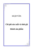 Chi phí sản xuất và tính giá thành sản phẩm