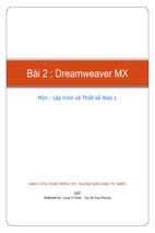 Dreamweaver mx trong lập trình  web