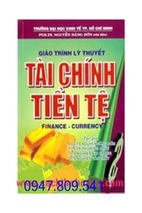 Giáo trình lý thuyết tài chính tiền tệ đại cương