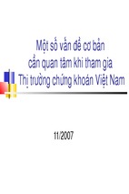 Một số vấn đề cơ bn  cần quan tâm khi tham gia  thị trường chứng khoán việt nam