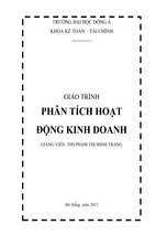 Phân tích hoạt  động konh doanh