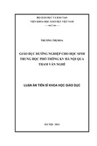 Giáo dục hướng nghiệp cho học sinh trung học phổ thông kv hà nội qua tham vấn nghề