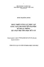 Phát triển năng lực độc lập sáng tạo cho sinh viên đại học kĩ thuật thông qua dạy học hóa học hữu cơ