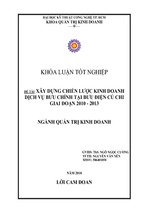 Xây dựng chiến lƣợc kinh doanh dịch vụ bƣu chính tại bƣu điện củ chi giai đoạn 2010 - 2013