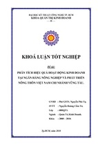 Phân tích hiệu quả hoạt động kinh doanh tại ngân hàng nông nghiệp và phát triển nông thôn chi nhánh vũng tàu