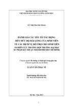 Đánh giá các yếu tố tác động đến mức độ hài lòng của sinh viên về các dịch vụ hỗ trợ cho sinh viên