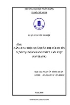 Nâng cao hiệu quả quản trị rủi ro tín dụng tại ngân hàng tmcp nam việt (navibank)