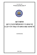 Quy định quy cách trình bày và bảo vệ luận văn thạc s khoa học kinh tế