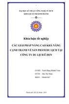 Các giải pháp nâng cao khả năng cạnh tranh về sản phẩm du lịch tại công ty du lịch ê den