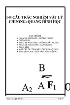 144 câu trắc nghiệm vật lý chương quang hình học