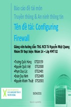 Bài báo cáo đề tài môn truyền thông và an ninh thông tin-configuring firewall