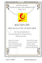 Bài báo cáo -môn quản lý dự án phần mềm-đề tài xác định dự án