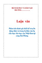 Luận văn phân tích đánh giá thiết kế truyền động điện và trang bị điện của họ cần trục cầu trục của nhật bản tại cảng hải phòng