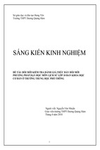 Đổi mới kiểm tra đánh giá thúc đẩy đổi mới  phương pháp dạy học môn lịch sử lớp 10 ban khoa học cơ bản ở trường trung học phổ thông