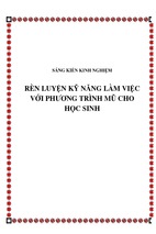 Skkn rèn luyện kỹ năng làm việc với phương trình mũ cho học sinh