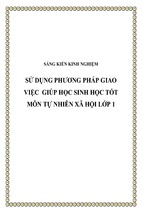 Skkn sử dụng phương pháp giao việc giúp học sinh học tốt môn tự nhiên xã hội lớp 1