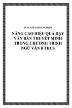 Skkn nâng cao hiệu quả dạy văn bản thuyết minh trong chương trình ngữ văn 8 thcs