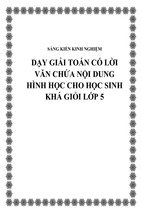 Skkn dạy toán có lời văn chứa nội dung hình học cho học sinh khá giỏi lớp 5