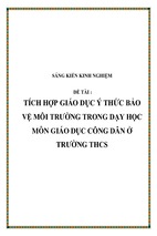 Skkn tích hợp giáo dục ý thức bảo vệ môi trường trong dạy học môn giáo dục công dân ở trường thcs