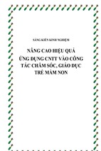 Skkn nâng cao hiệu quả ứng dụng cntt vào công tác chăm sóc, giáo dục trẻ mầm non