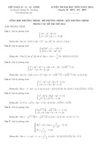 Bài tập tổng hợp hệ phương trình - phương trình - bất phương trình 2015