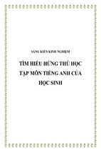 Skkn tìm hiểu hứng thú học tập môn tiếng anh của học sinh