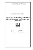 Skkn một số biện pháp giúp học sinh thực hiện những bài tập trong phân môn tập làm văn