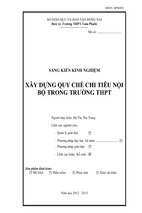 Skkn xây dựng quy chế chi tiêu nội bộ trong trường thpt