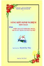 Skkn nhìn bài toán hình học phẳng thuần túy bằng “con mắt tọa độ”