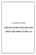 Skkn một số giải pháp giúp học sinh chọn nghề trong tương lai