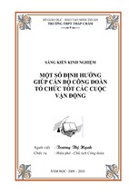 Skkn một số định hướng giúp cán bộ công đoàn tổ chức tốt các cuộc vận động