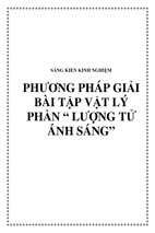 Skkn phương pháp giải bài tập vật lý phần lượng tử ánh sáng