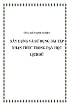 Skkn xây dựng và sử dụng bài tập nhận thức trong dạy học lịch sử