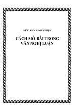 Skkn cách mở bài trong văn nghị luận