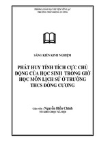 Skkn phát huy tính tích cực chủ động của học sinh trong giờ học lịch sử ở trường trung học cơ sở đồng cương