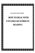 Skkn how to deal with unfamiliar words in reading