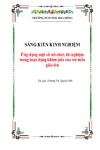 Skkn ứng dụng một số trò chơi, thí nghiệm trong hoạt động khám phá của trẻ mẫu giáo lớn