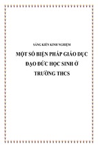 Skkn một số biện pháp giáo dục đạo đức học sinh ở trường thcs