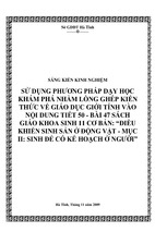 Skkn sử dụng phương pháp dạy học khám phá nhằm lồng ghép kiến thức giáo dục giới tính trong tiết 50 - bài 47 sách giáo khoa sinh học 11 nâng cao