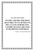 Skkn tổ chức cho học sinh tham quan thực tế các di tích văn hóa và làng nghề để nâng cao hiệu quả dạy - học lịch sử địa phương ninh thuận