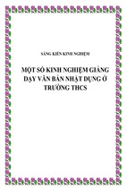 Skkn một số kinh nghiệm trong giảng dạy văn bản nhật dụng ở trường thcs