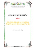 Skkn một số biện pháp giúp trẻ 3-4 tuổi hoạt động tích cực, chủ động trong góc học tập