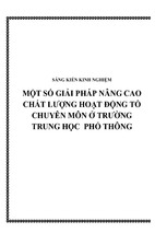 Skkn một số giải pháp nâng cao chất lượng hoạt động tổ chuyên môn ở trường trung học phổ thông