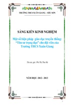 Skkn một số biện pháp giáo dục truyền thống tôn sư trọng đạo cho đội viên của trường thcs xuân giang