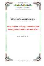 Skkn phát triển óc sáng tạo cho trẻ 3-4 tuổi thông qua hoạt động thổi bong bóng