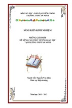 Skkn những giải pháp để nâng cao chất lượng giáo dục tại trường thpt an minh