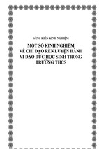 Skkn một số kinh nghiệm về chỉ đạo rèn luyện hành vi đạo đức học sinh trong trường thcs