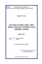 Giá trị văn hoá thực tiễn trong truyện cười dân gian khmer nam bộ