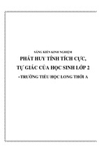 Skkn phát huy tính tích cực, tự giác của học sinh lớp 2 - trường tiểu học long thới a