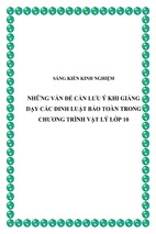 Skkn những vấn đề cần lưu ý khi giảng dạy các đinh luật bảo toàn trong chương trình vật lý lớp 10